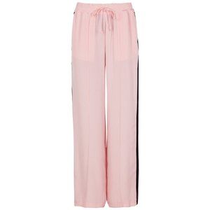 Serena Bute Pale Pink Wide-leg Silk Sweatpants